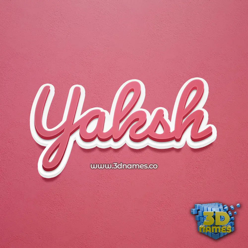 yaksh in Red Scribble style - 3D name wallpaper