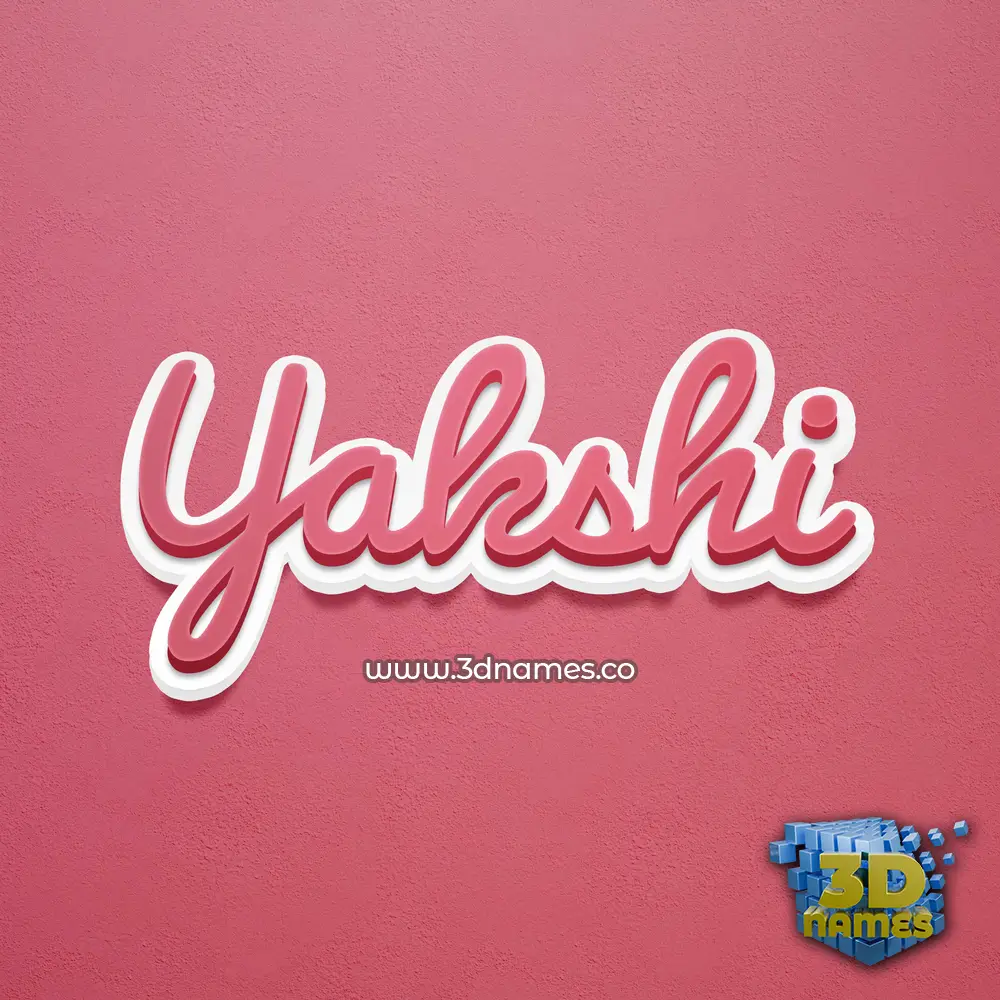 yakshi in Red Scribble style - 3D name wallpaper