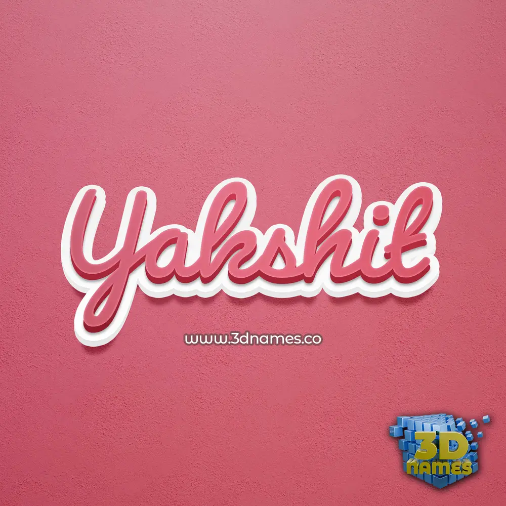 yakshit in Red Scribble style - 3D name wallpaper