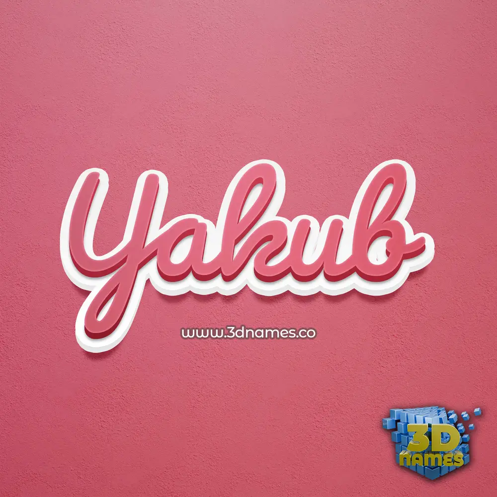 yakub in Red Scribble style - 3D name wallpaper