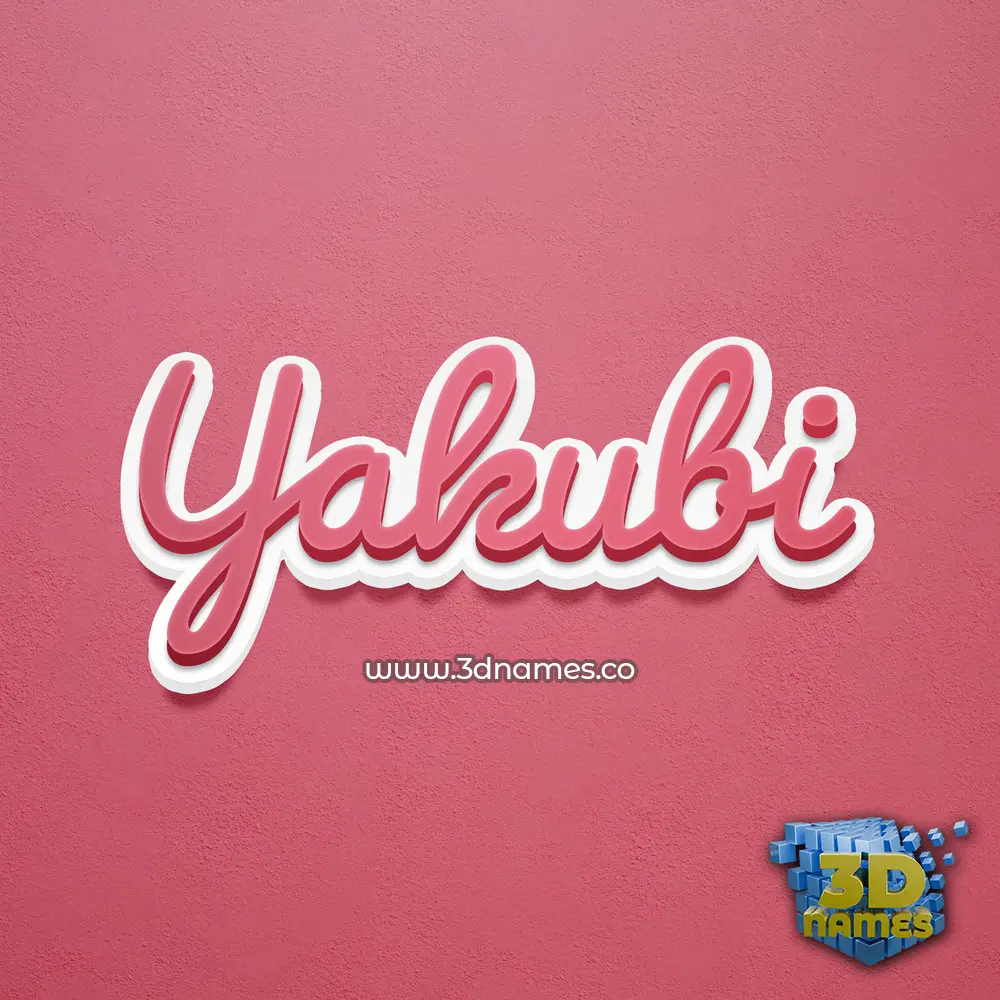 yakubi in Red Scribble style - 3D name wallpaper