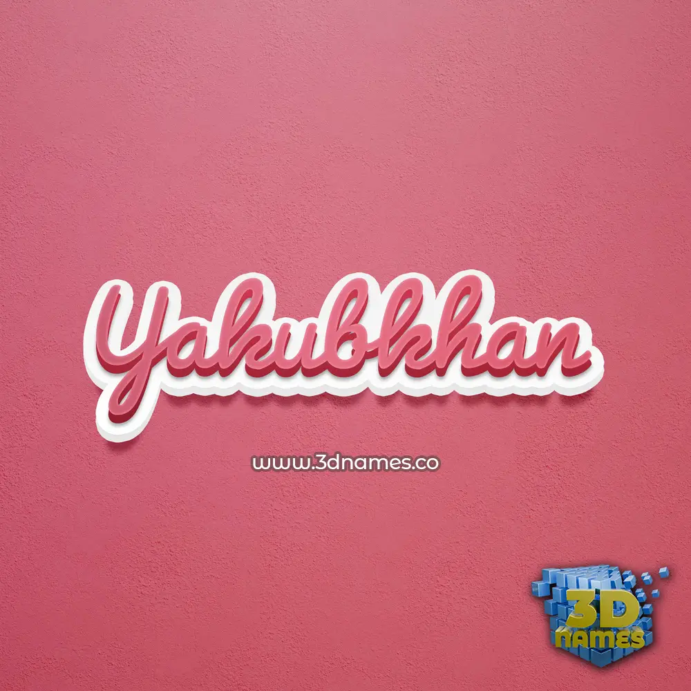 yakubkhan in Red Scribble style - 3D name wallpaper