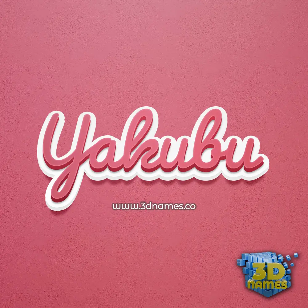 yakubu in Red Scribble style - 3D name wallpaper
