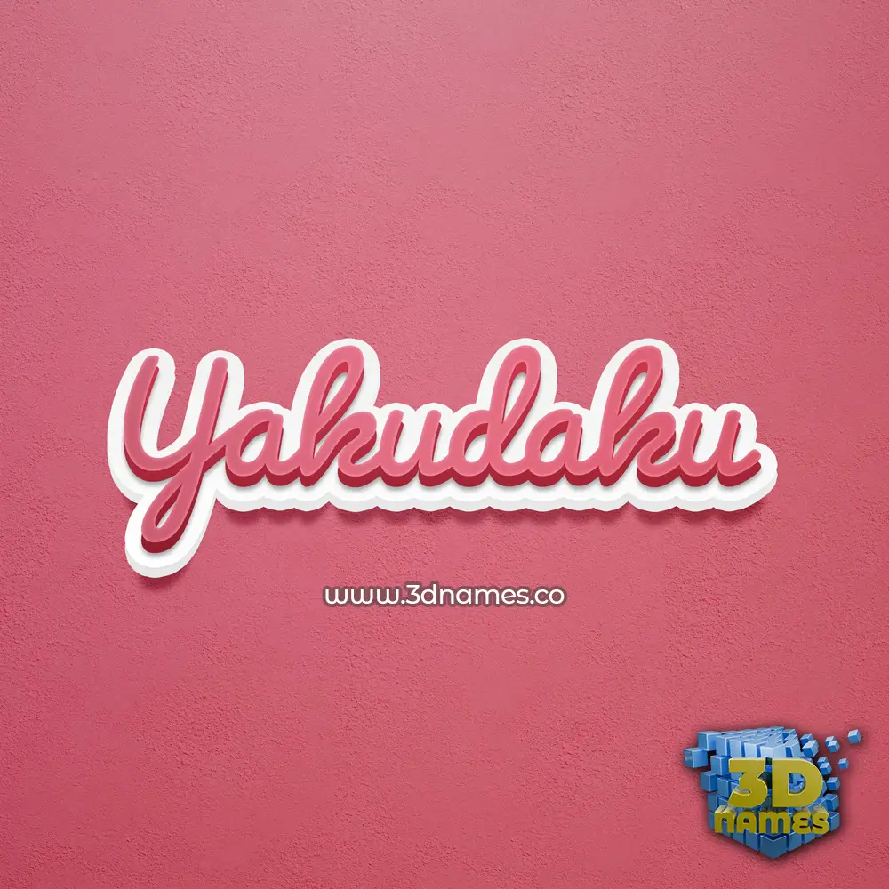 yakudaku in Red Scribble style - 3D name wallpaper
