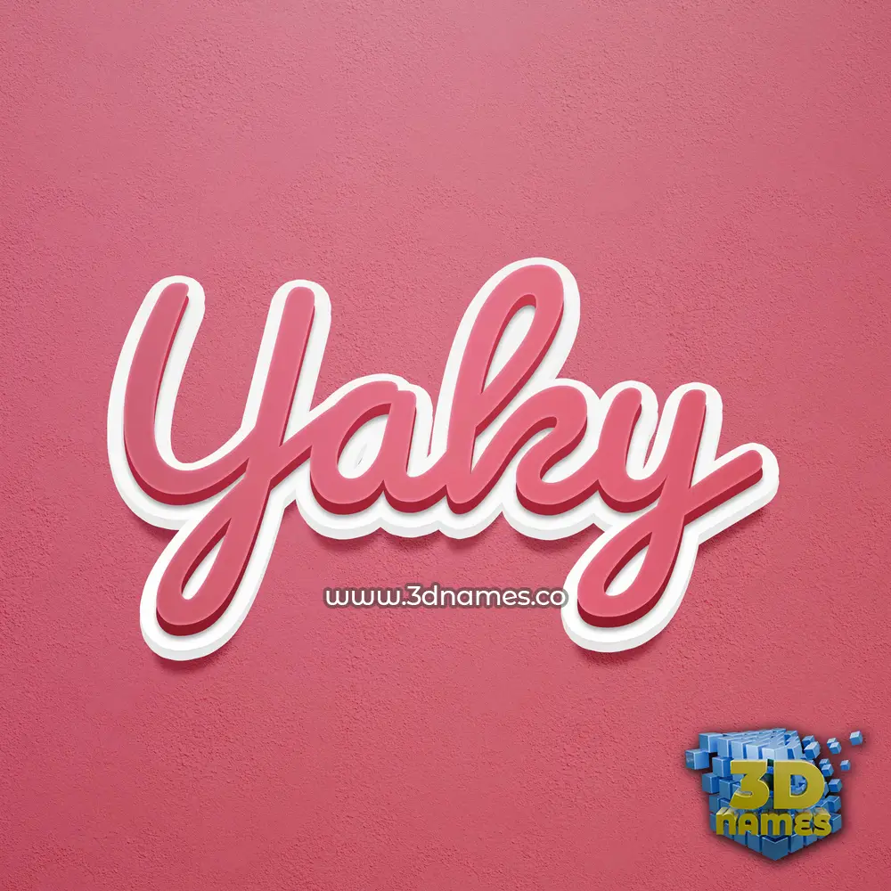 yaky in Red Scribble style - 3D name wallpaper