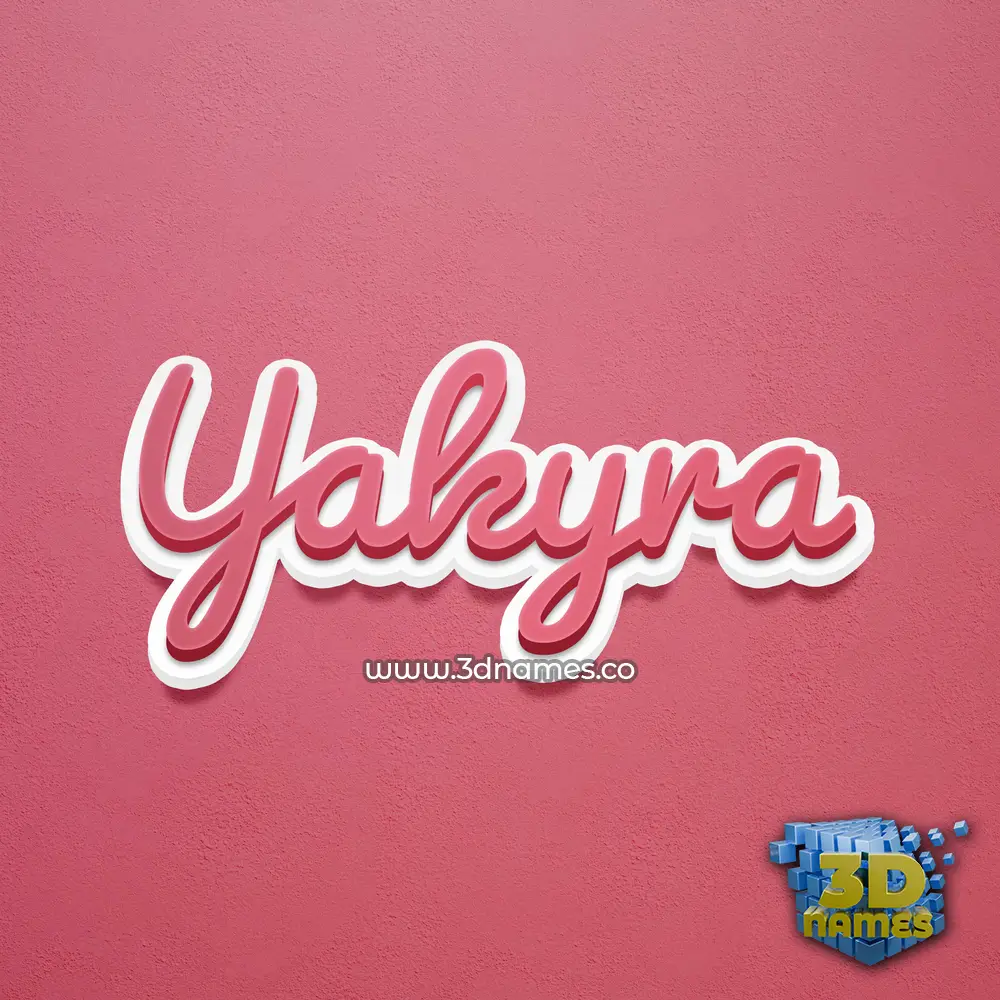 yakyra in Red Scribble style - 3D name wallpaper