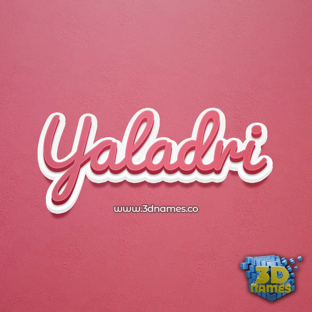 yaladri in Red Scribble style - 3D name wallpaper