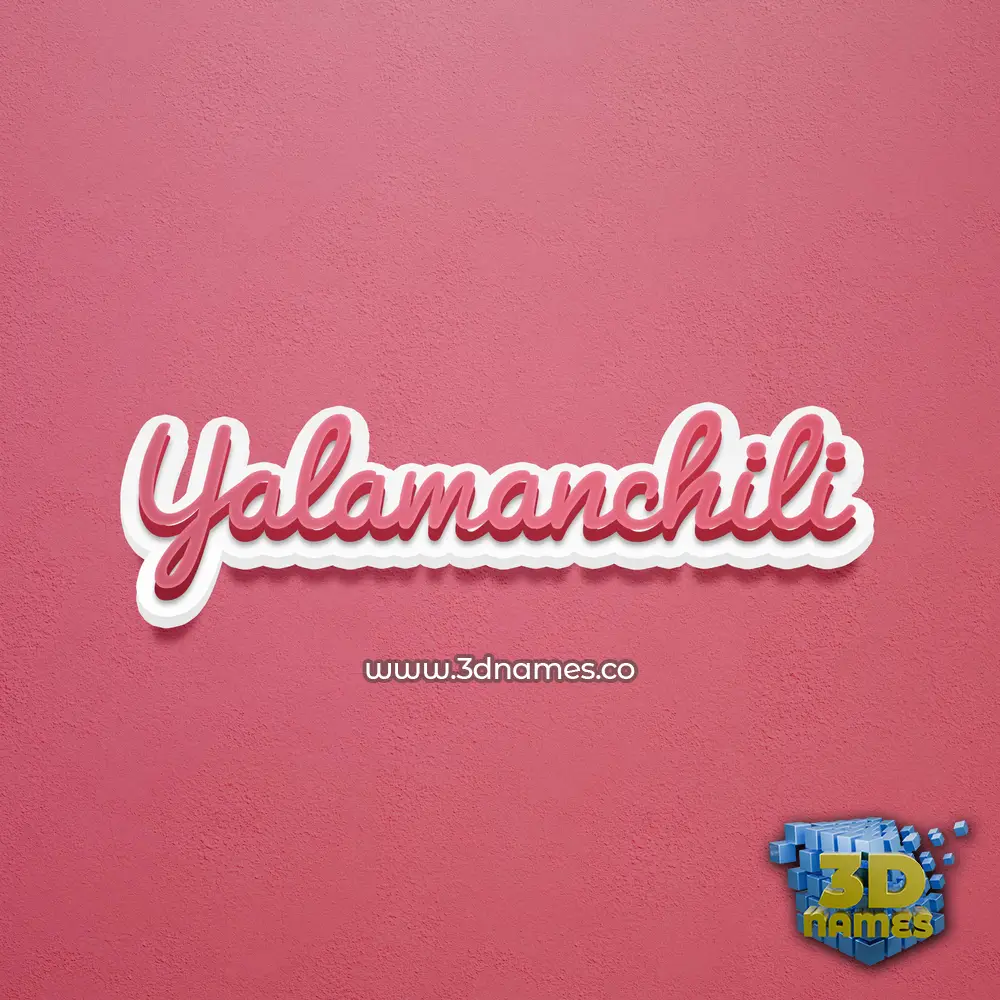 yalamanchili in Red Scribble style - 3D name wallpaper