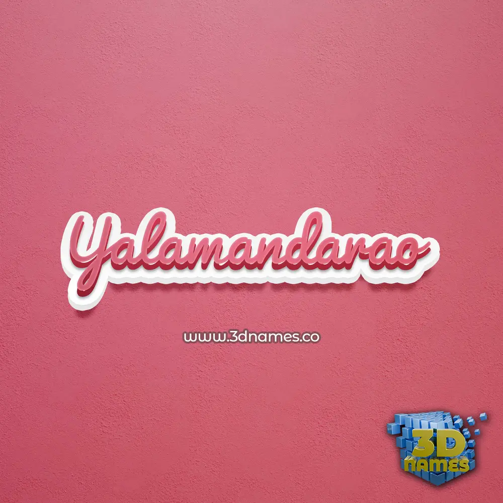 yalamandarao in Red Scribble style - 3D name wallpaper