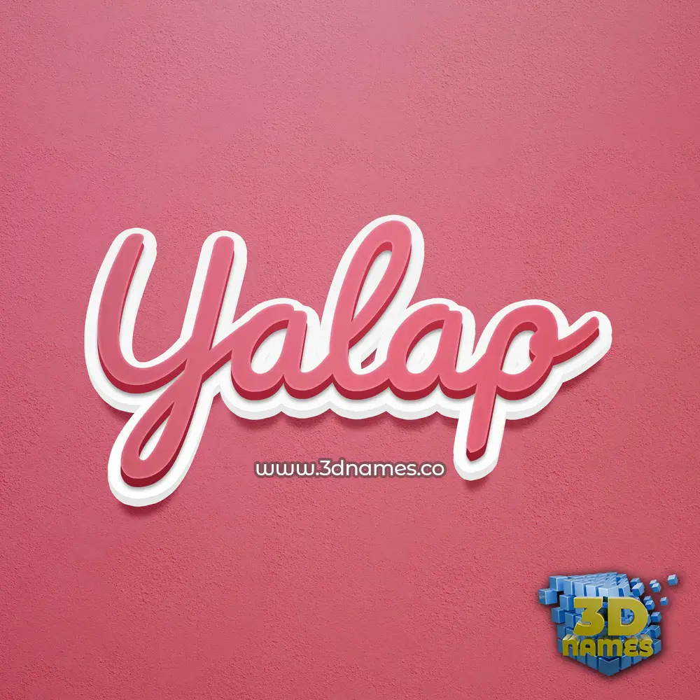 yalap in Red Scribble style - 3D name wallpaper