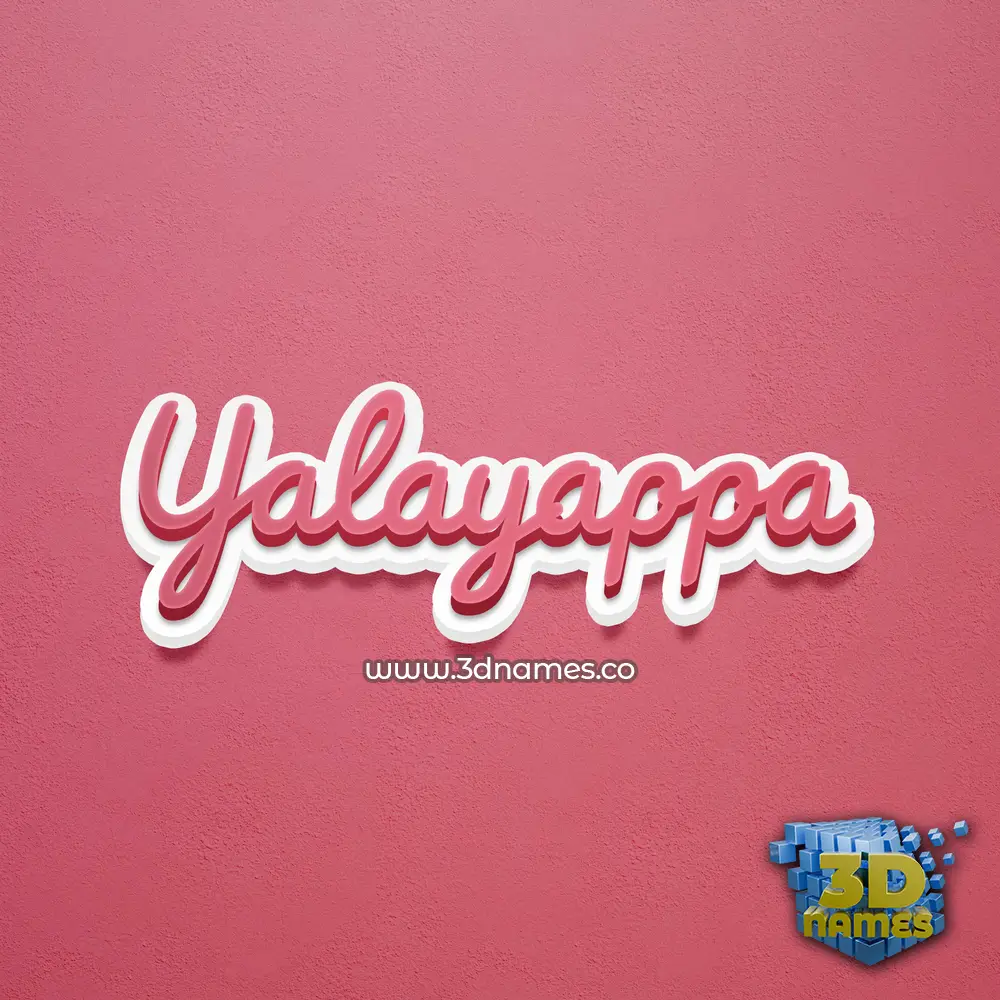 yalayappa in Red Scribble style - 3D name wallpaper