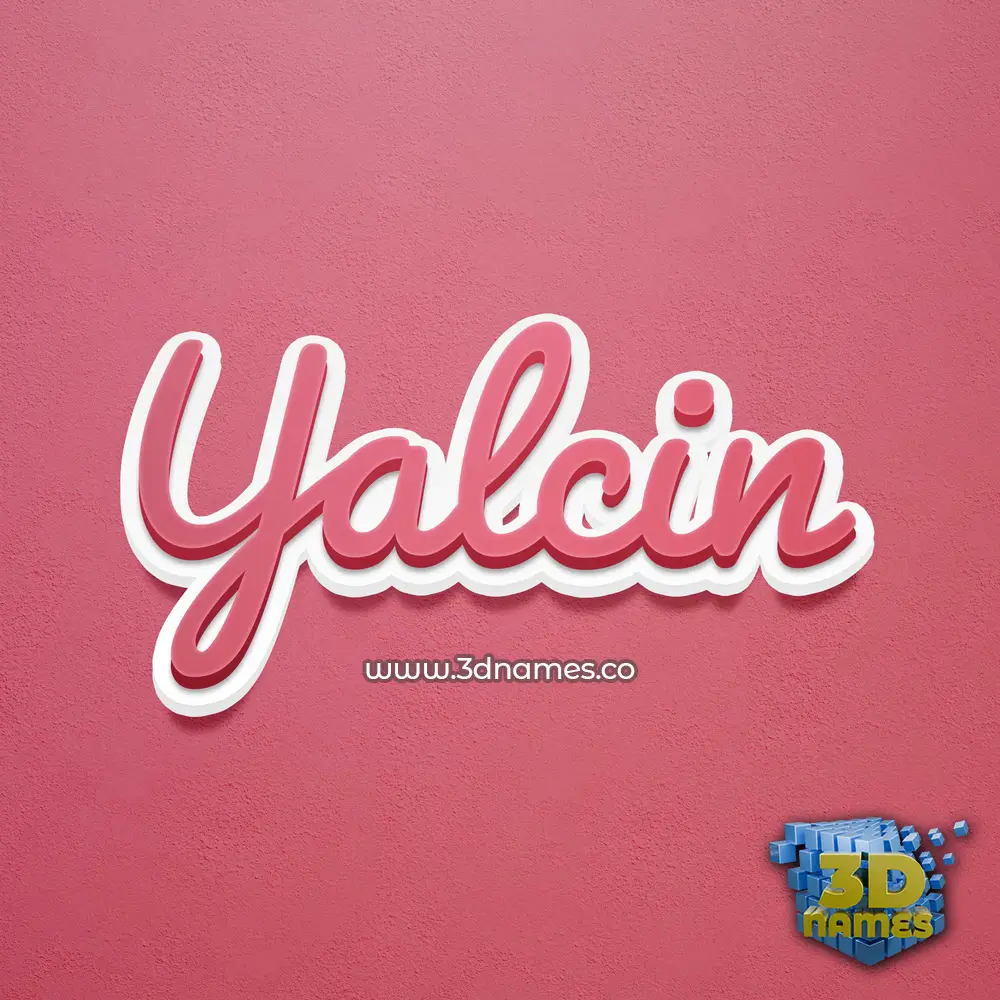 yalcin in Red Scribble style - 3D name wallpaper