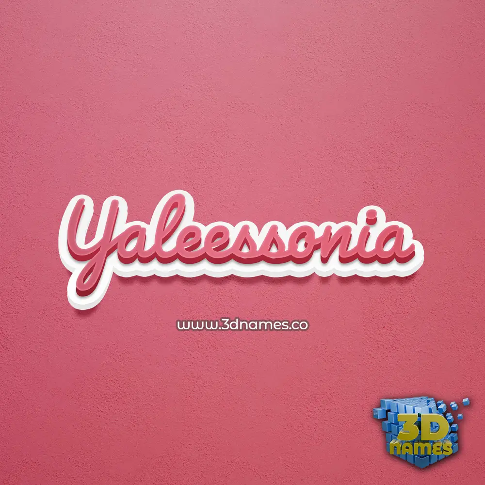 yaleessonia in Red Scribble style - 3D name wallpaper