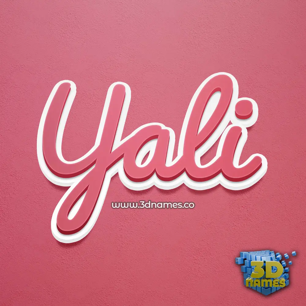 yali in Red Scribble style - 3D name wallpaper