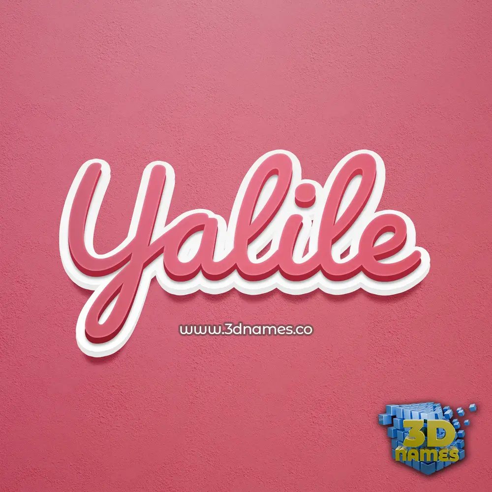 yalile in Red Scribble style - 3D name wallpaper
