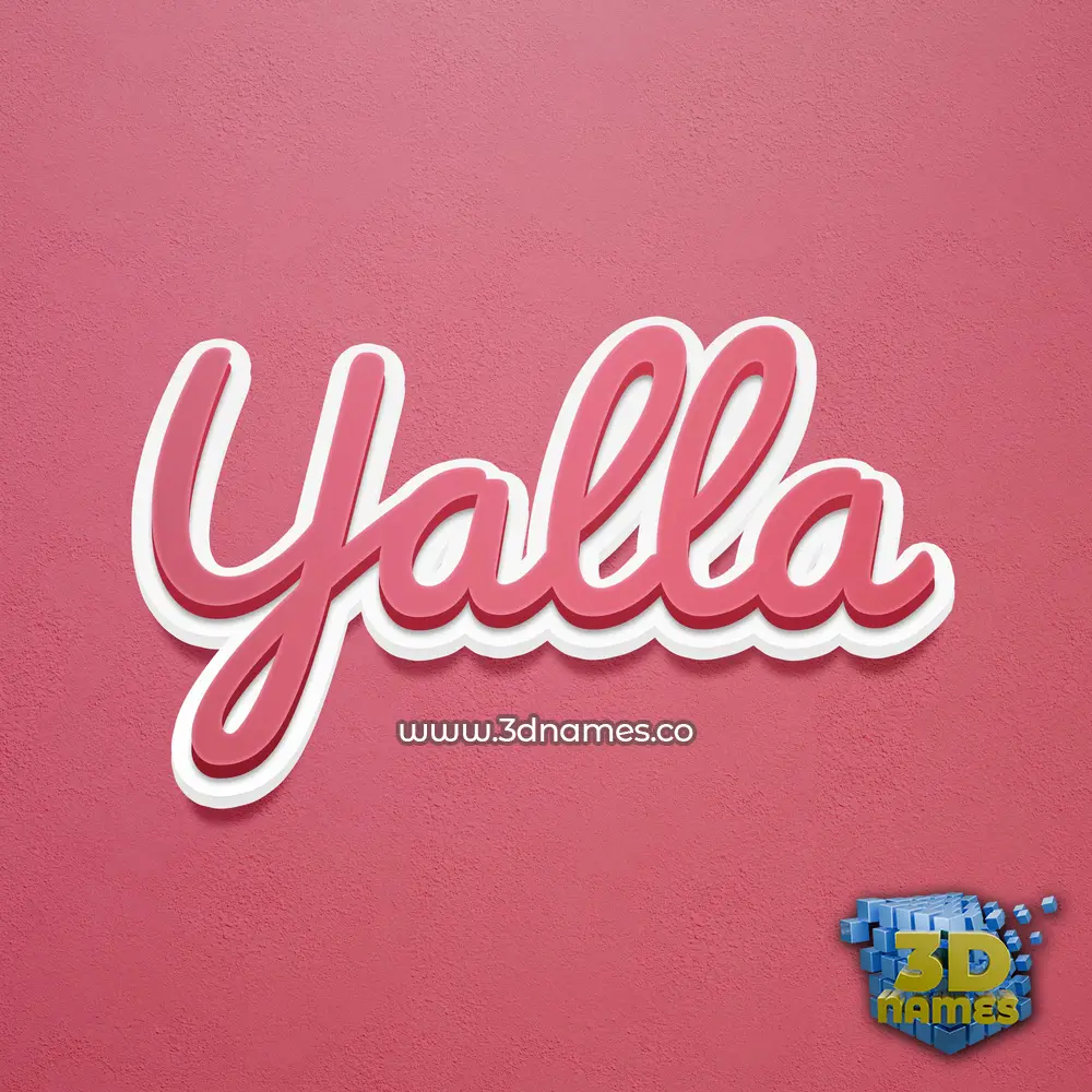yalla in Red Scribble style - 3D name wallpaper