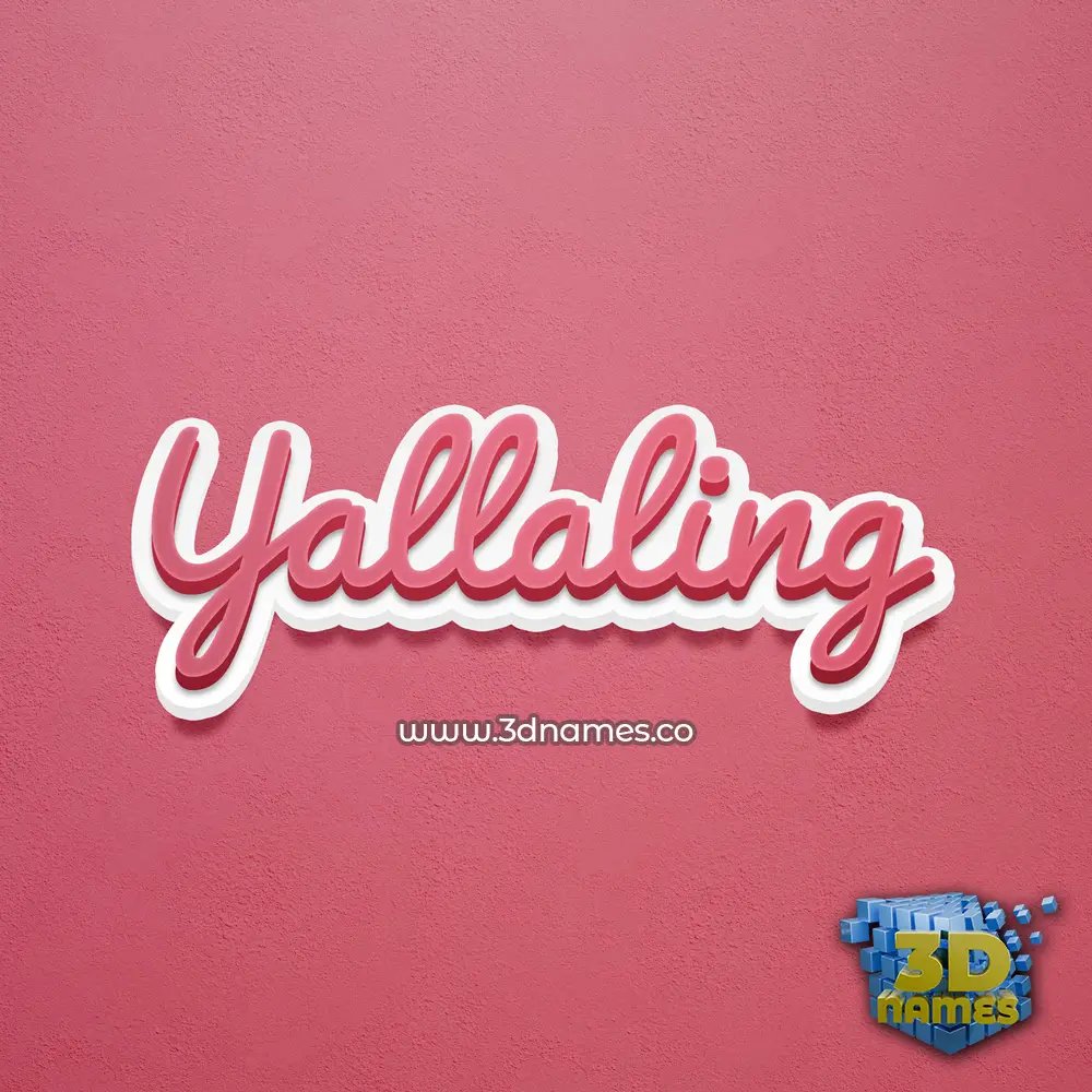yallaling in Red Scribble style - 3D name wallpaper
