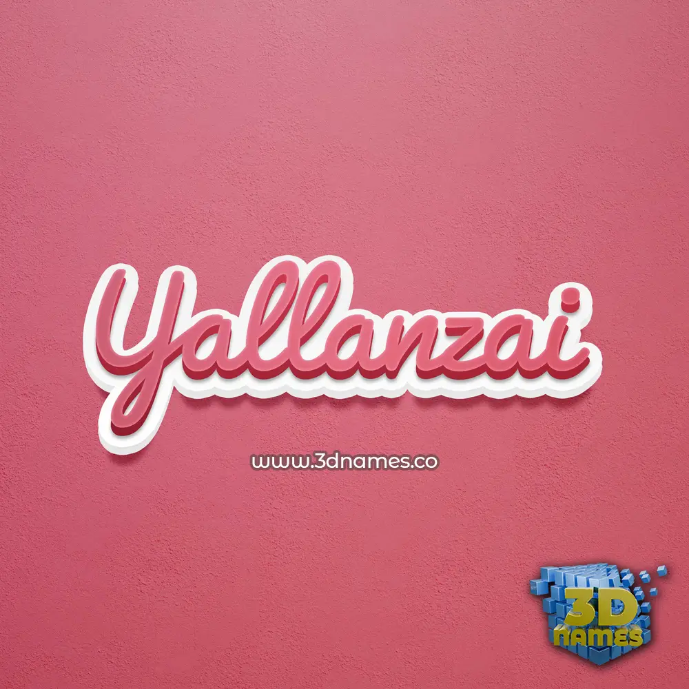 yallanzai in Red Scribble style - 3D name wallpaper