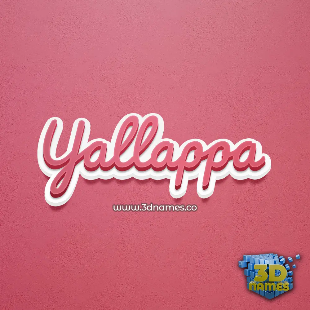 yallappa in Red Scribble style - 3D name wallpaper