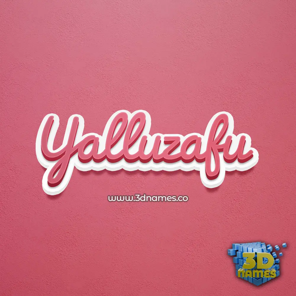 yalluzafu in Red Scribble style - 3D name wallpaper