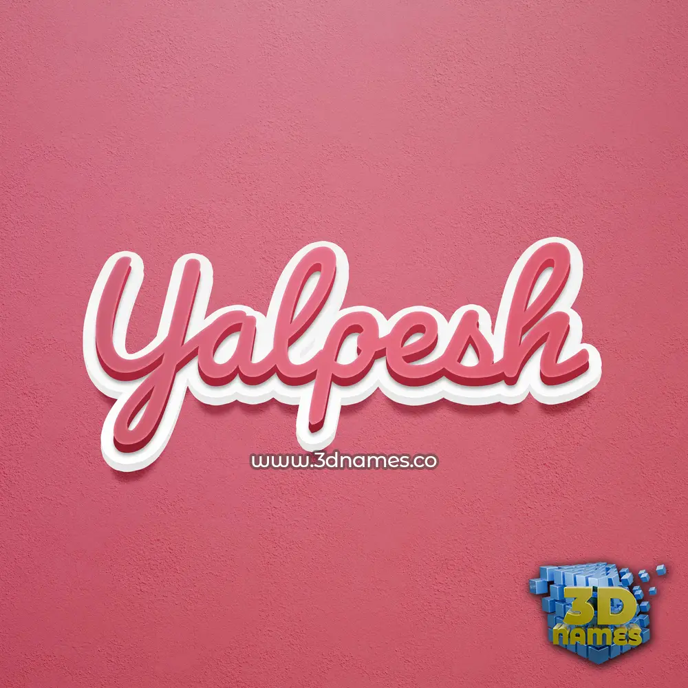 yalpesh in Red Scribble style - 3D name wallpaper