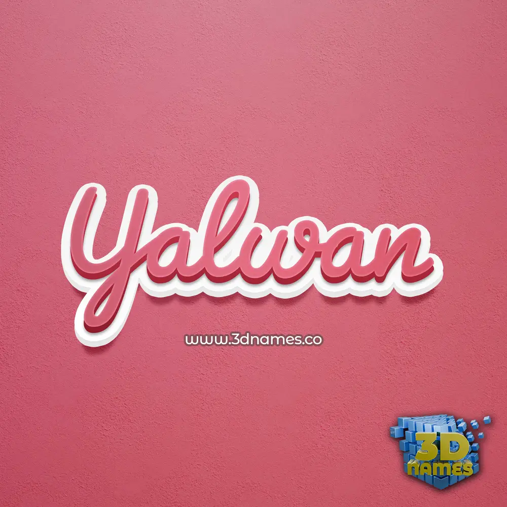 yalwan in Red Scribble style - 3D name wallpaper
