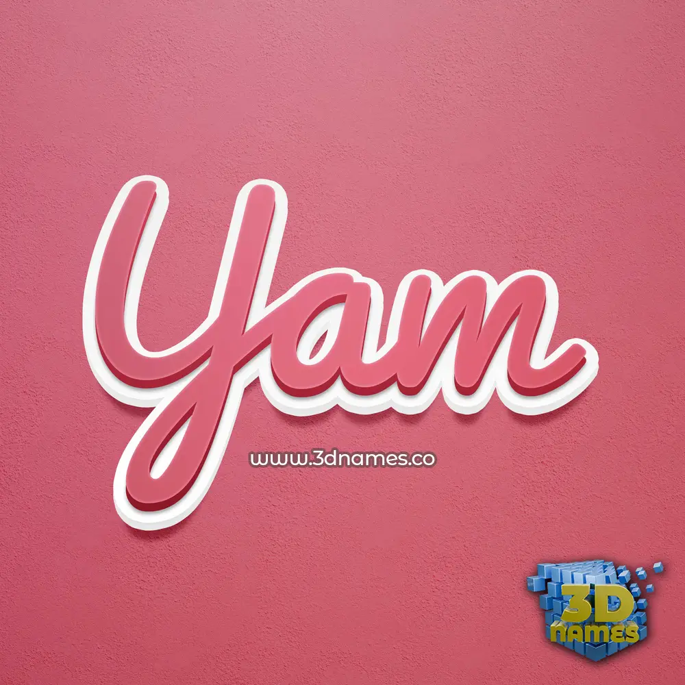 yam in Red Scribble style - 3D name wallpaper