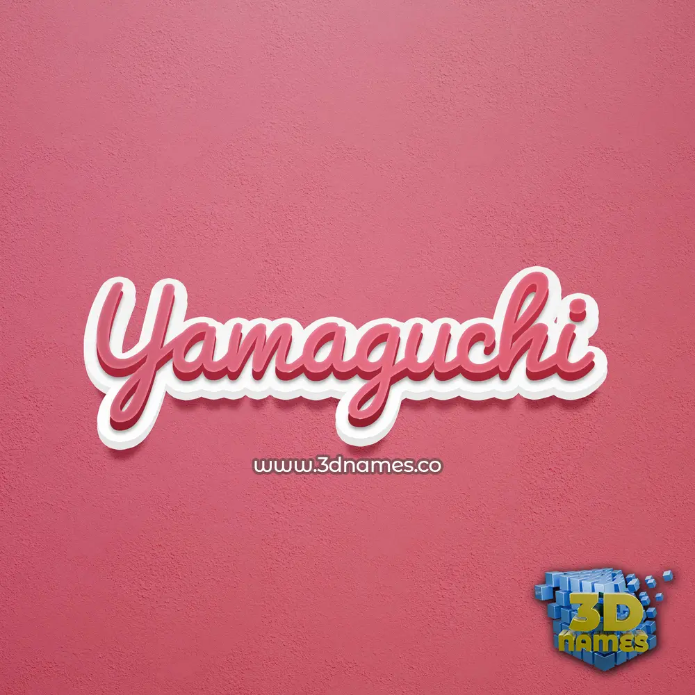 yamaguchi in Red Scribble style - 3D name wallpaper