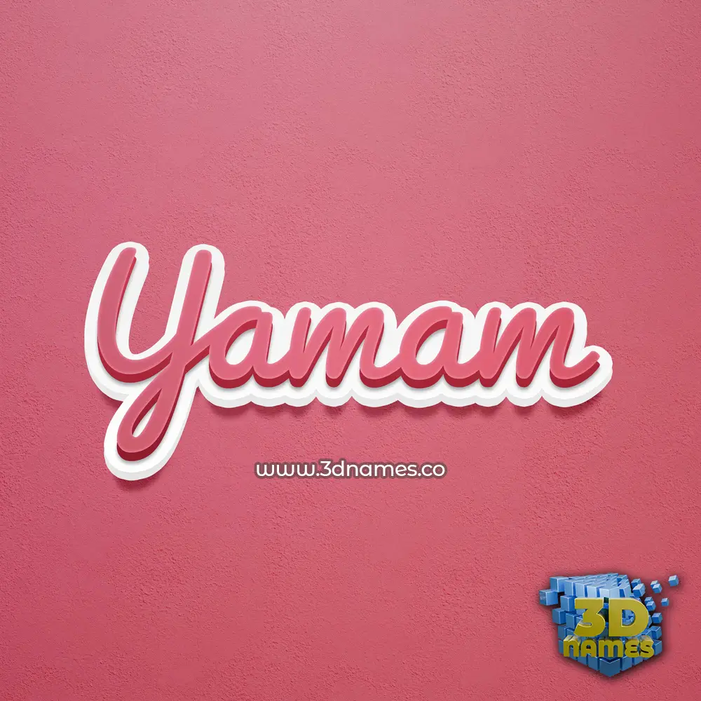 yamam in Red Scribble style - 3D name wallpaper