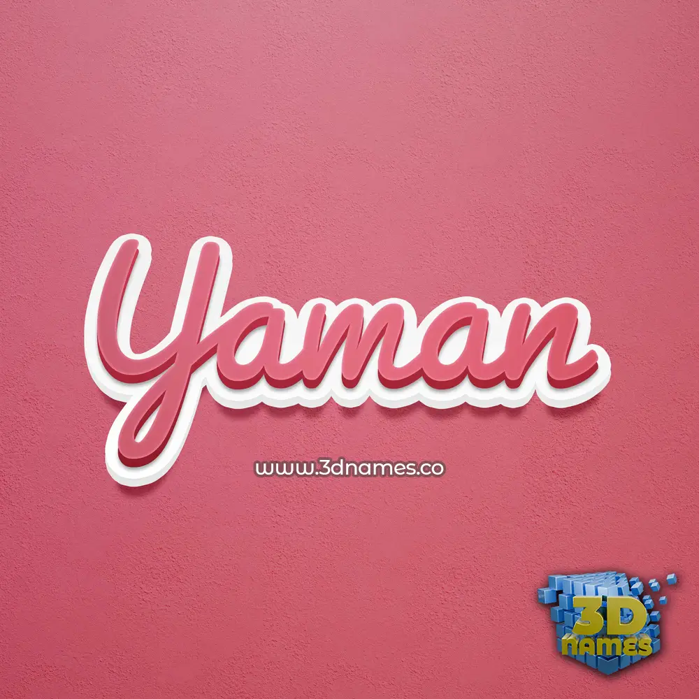 yaman in Red Scribble style - 3D name wallpaper