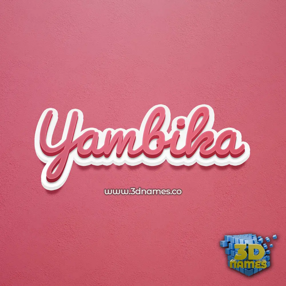 yambika in Red Scribble style - 3D name wallpaper