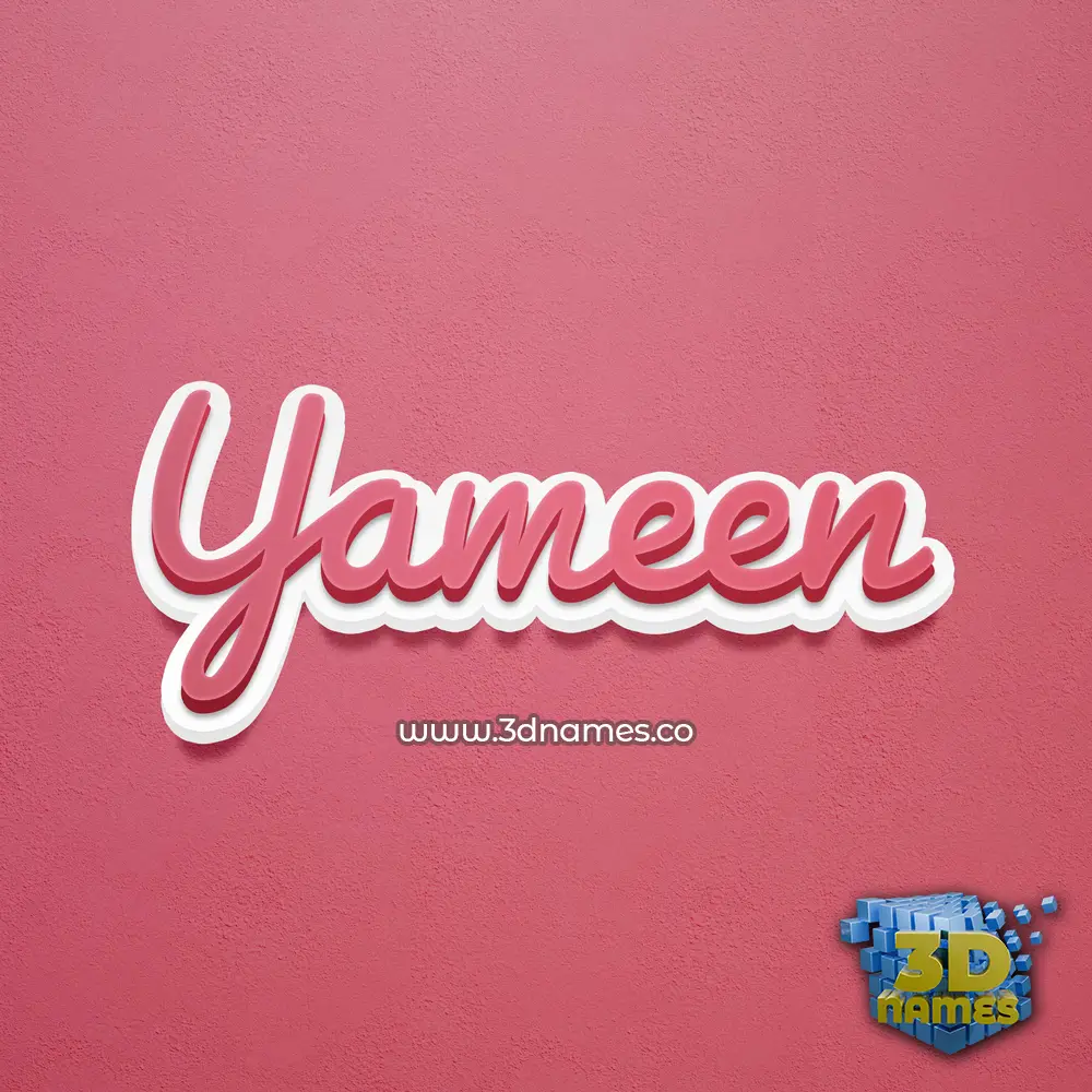 yameen in Red Scribble style - 3D name wallpaper