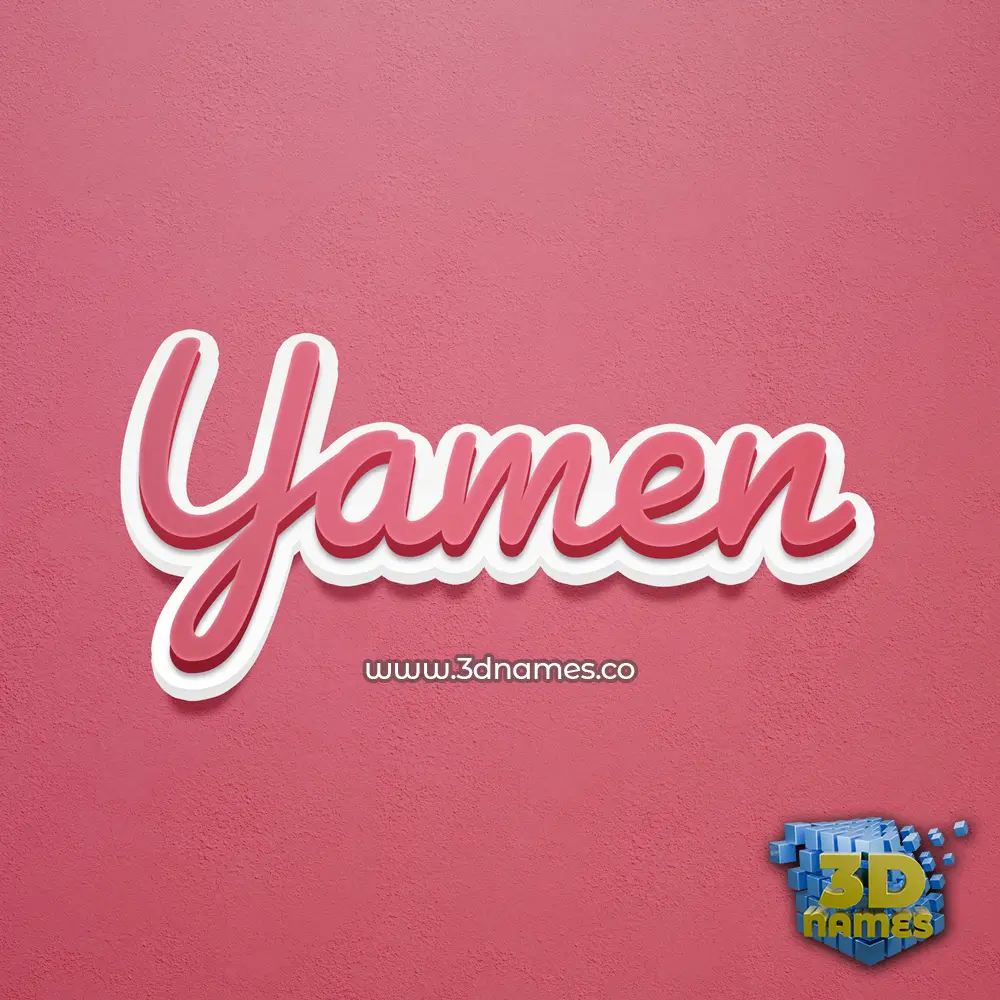 yamen in Red Scribble style - 3D name wallpaper