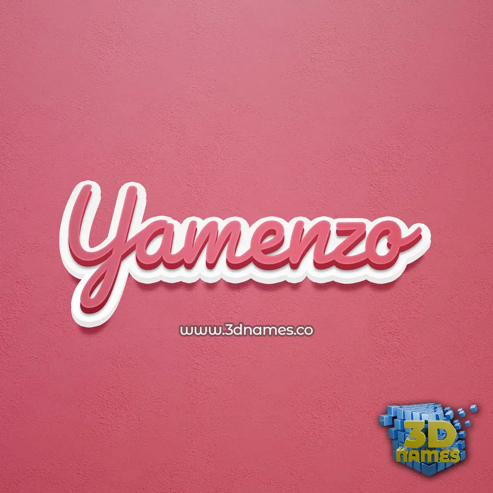 yamenzo in Red Scribble style - 3D name wallpaper