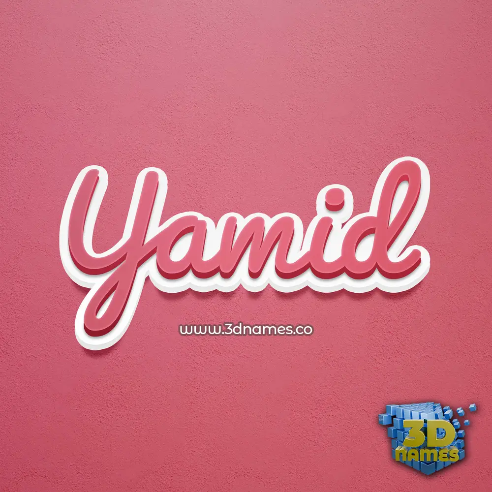 yamid in Red Scribble style - 3D name wallpaper