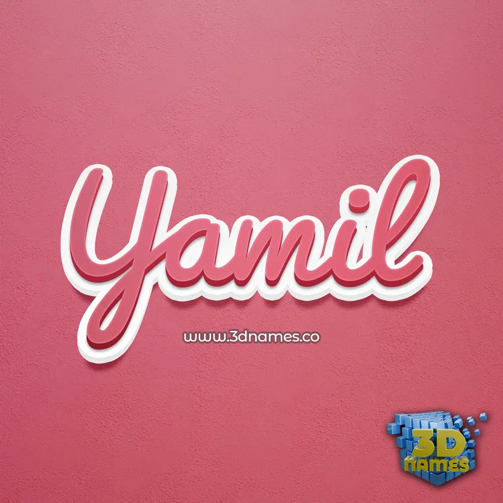 yamil in Red Scribble style - 3D name wallpaper