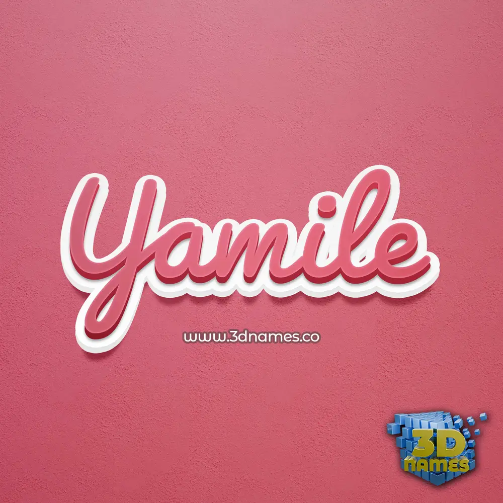 yamile in Red Scribble style - 3D name wallpaper