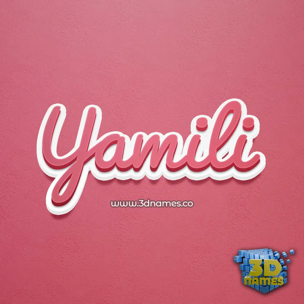yamili in Red Scribble style - 3D name wallpaper