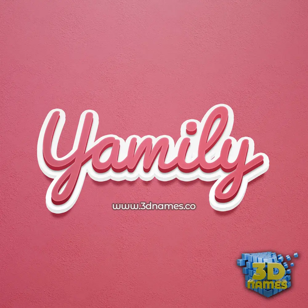 yamily in Red Scribble style - 3D name wallpaper