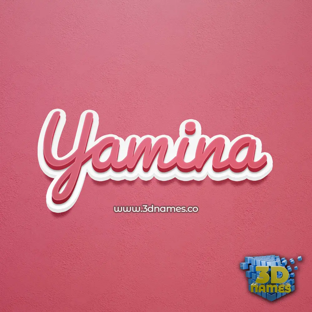yamina in Red Scribble style - 3D name wallpaper