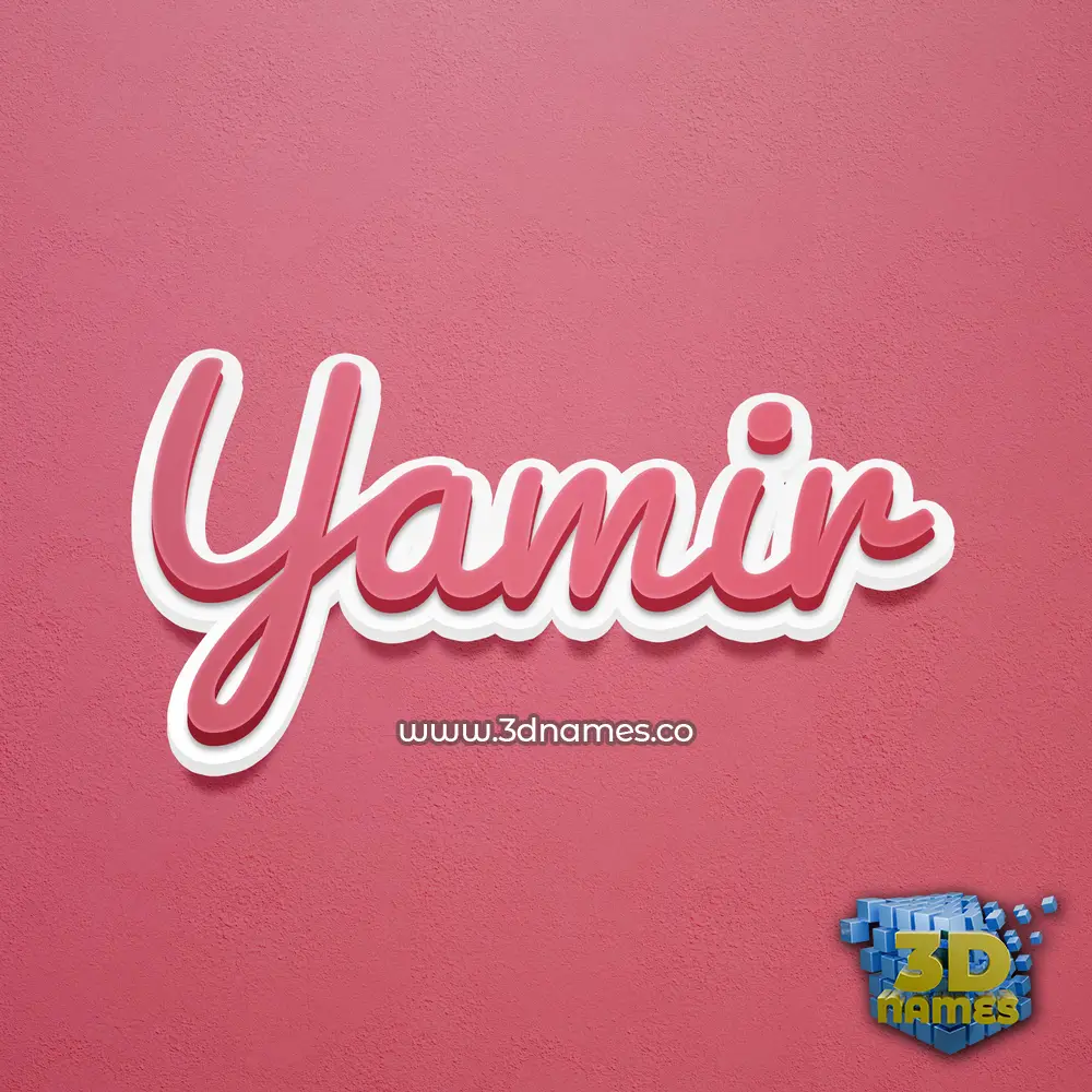 yamir in Red Scribble style - 3D name wallpaper