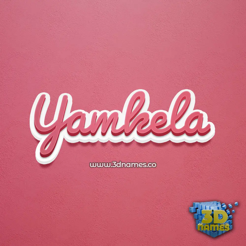 yamkela in Red Scribble style - 3D name wallpaper