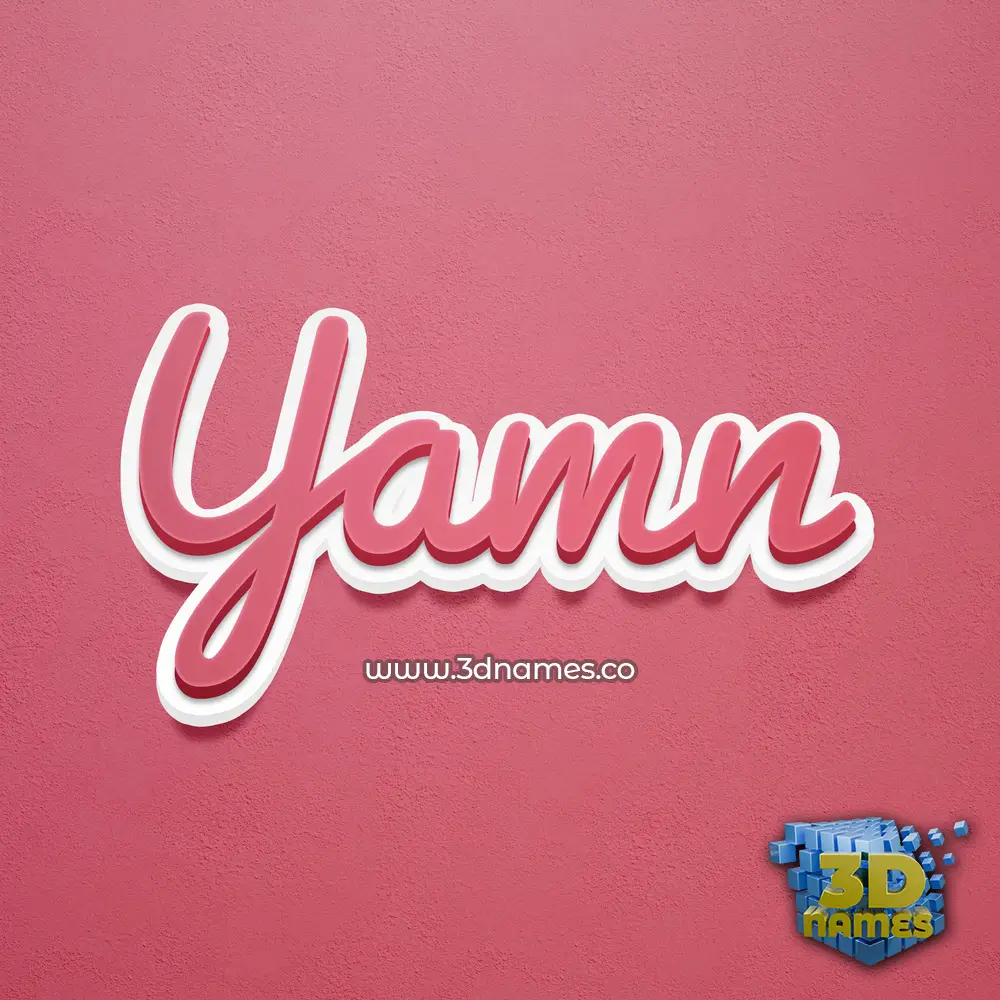 yamn in Red Scribble style - 3D name wallpaper