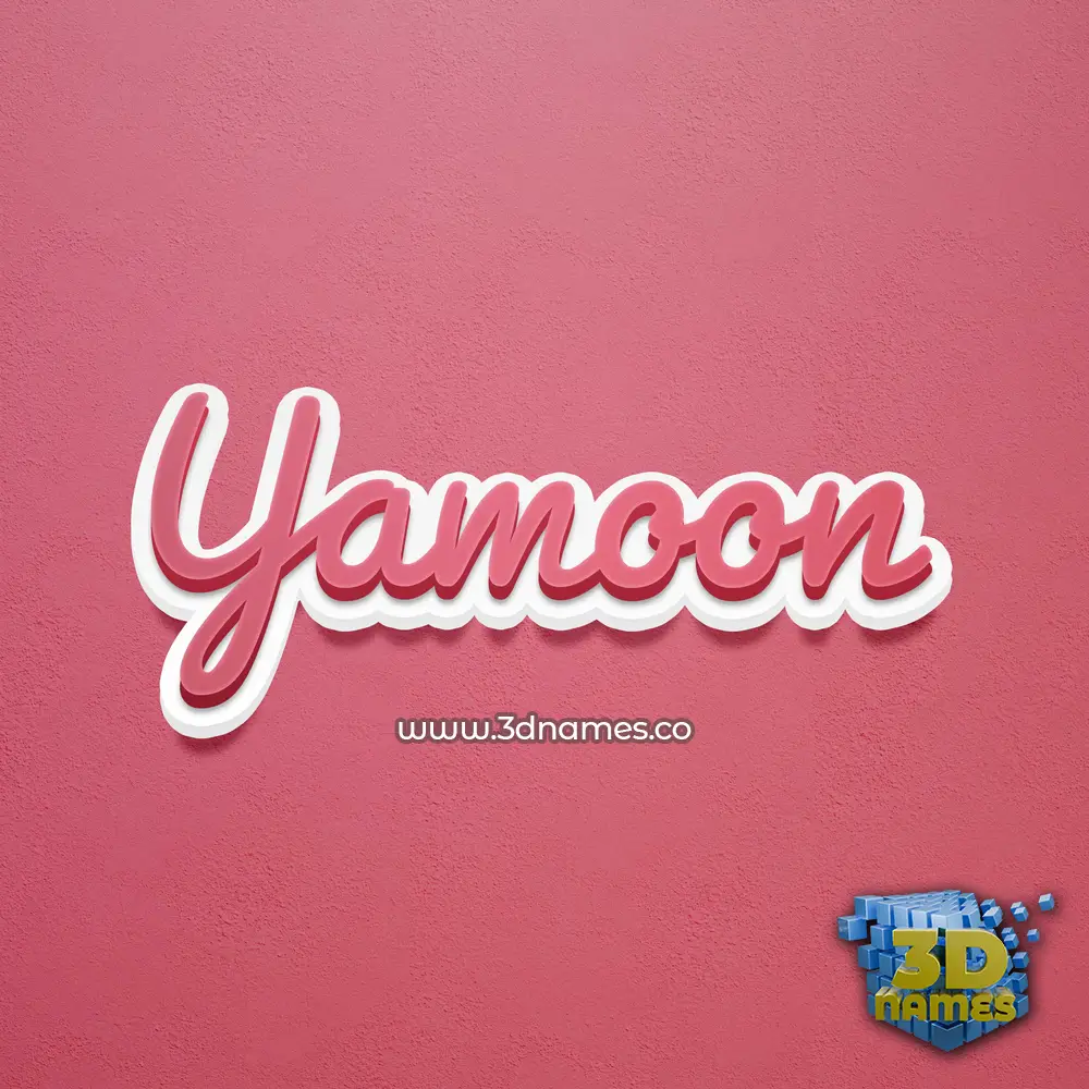 yamoon in Red Scribble style - 3D name wallpaper