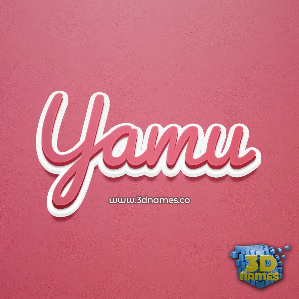 yamu in Red Scribble style - 3D name wallpaper