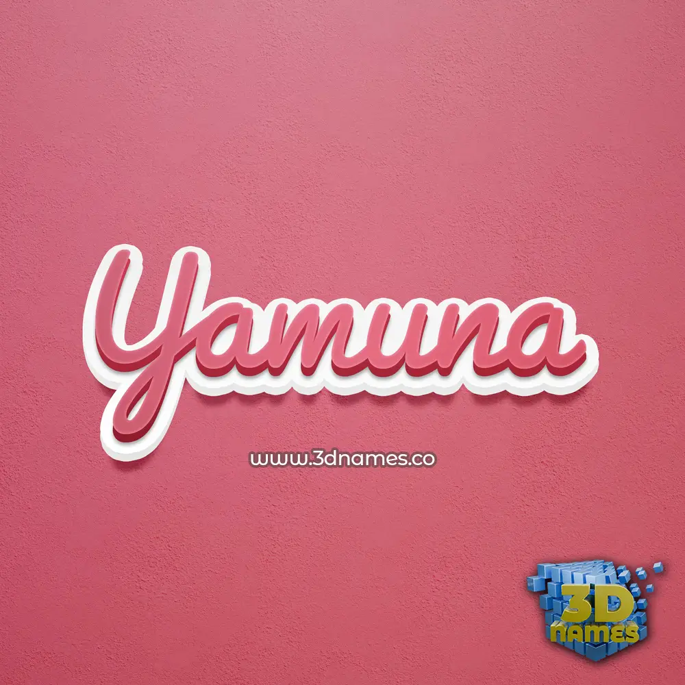 yamuna in Red Scribble style - 3D name wallpaper