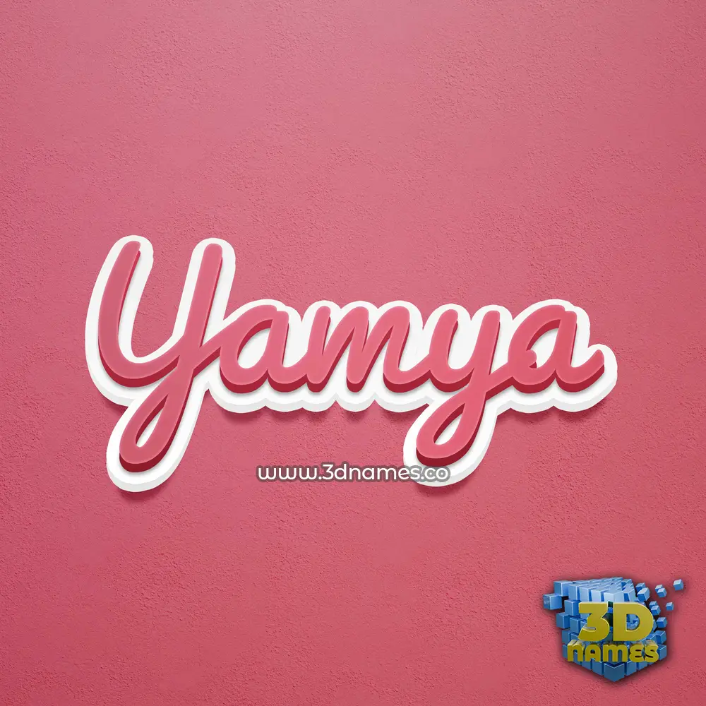yamya in Red Scribble style - 3D name wallpaper