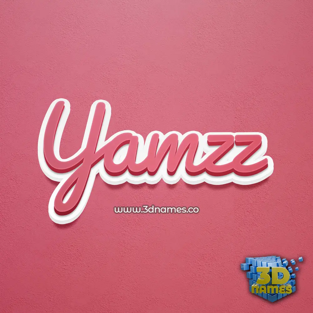 yamzz in Red Scribble style - 3D name wallpaper