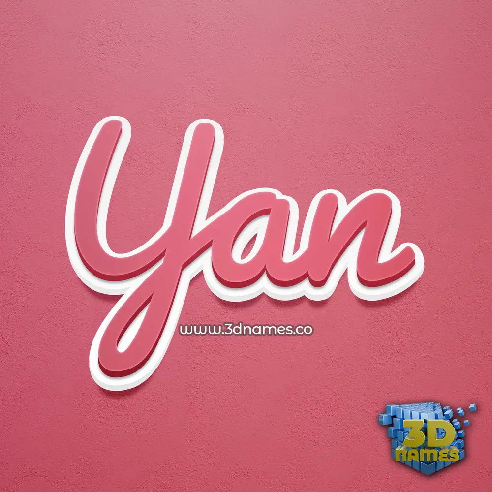 yan in Red Scribble style - 3D name wallpaper