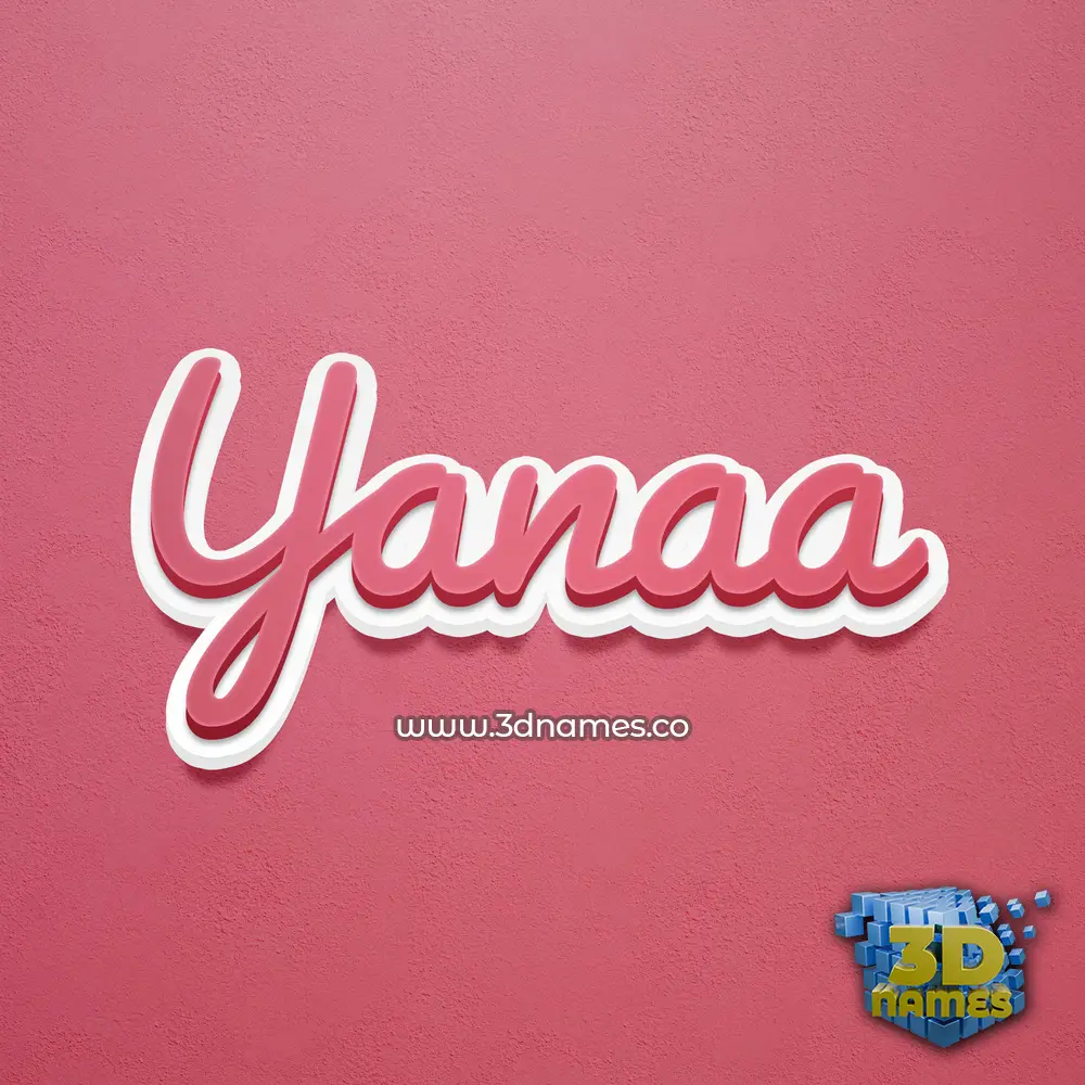 yanaa in Red Scribble style - 3D name wallpaper